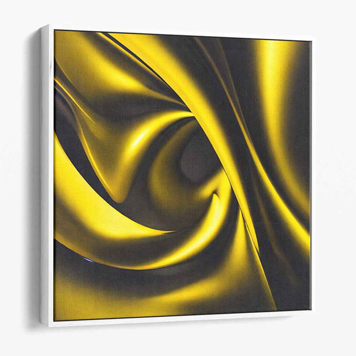 Molten Yellow: Abstract Fluid Dynamics Canvas Art Print