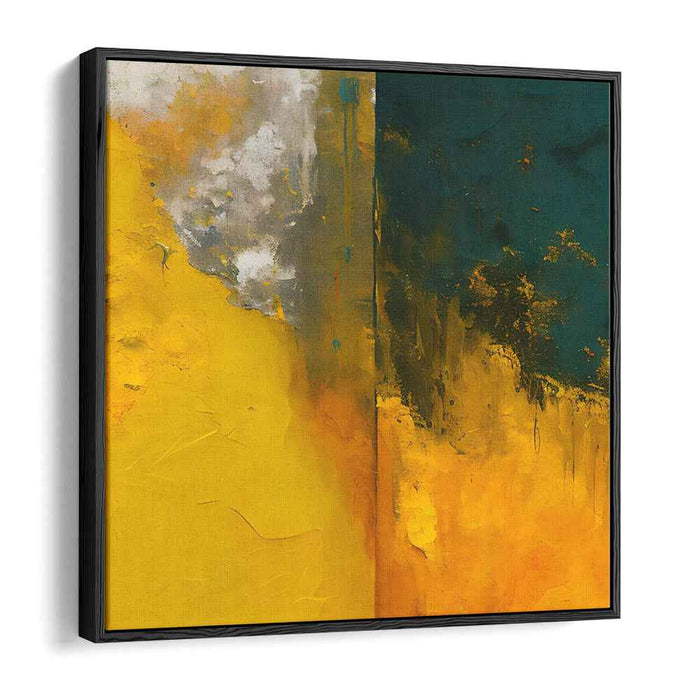 Whispers of Lime: Abstract Expressionist Yellow and Green Canvas Art Print