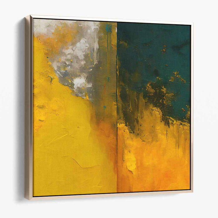 Whispers of Lime: Abstract Expressionist Yellow and Green Canvas Art Print