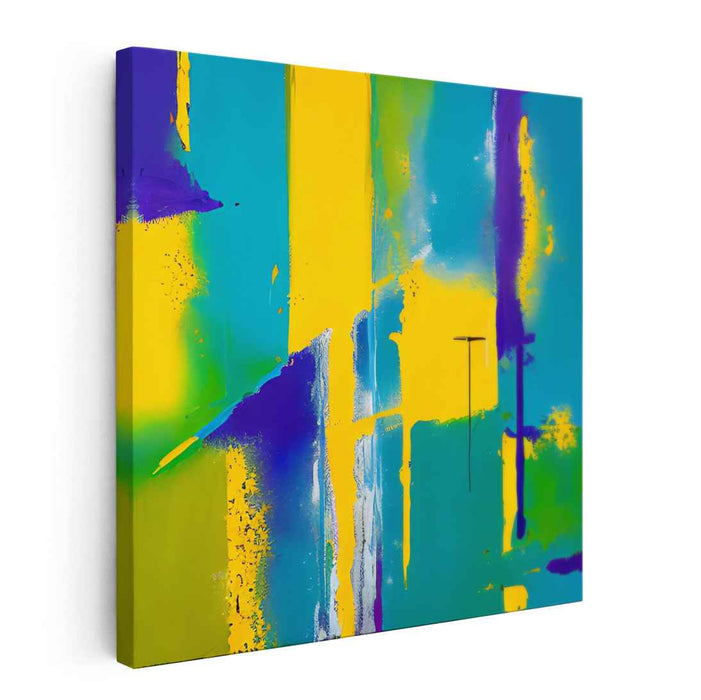 Luminous Strokes: Abstract Expressionist Symphony of Color Canvas Art