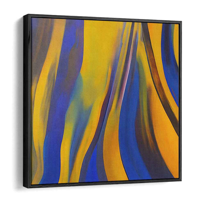 Whispers of Azure and Gold: Abstract Blue and Yellow Canvas Art Print