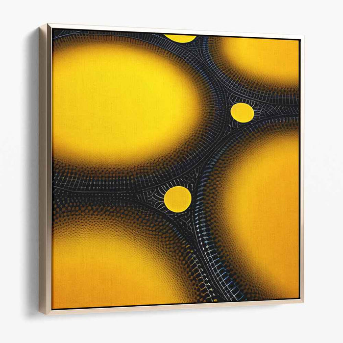 Sunshine Canvas Mirage: Abstract Expressionist Golden Yellow Canvas Art Print