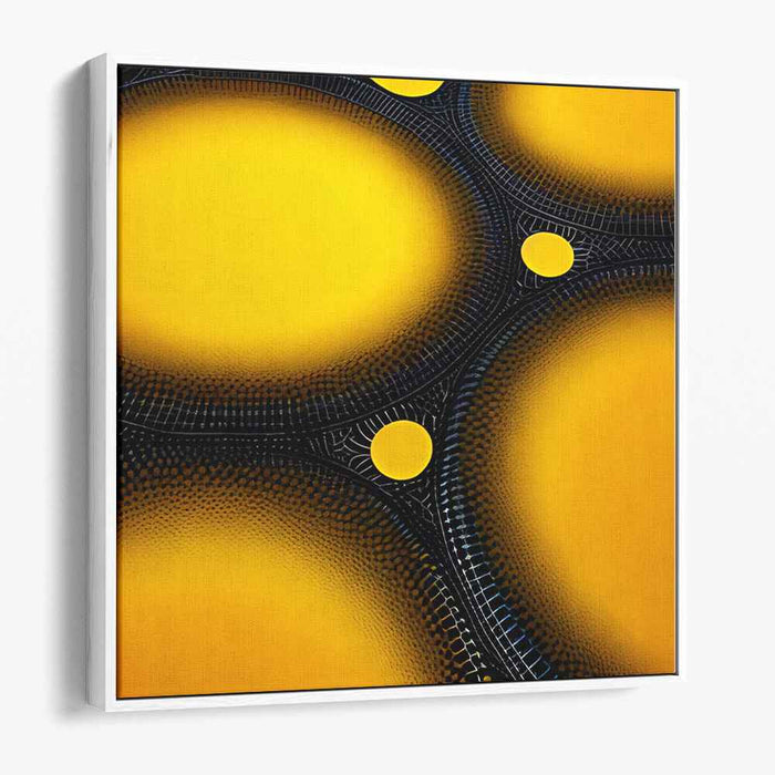 Sunshine Canvas Mirage: Abstract Expressionist Golden Yellow Canvas Art Print