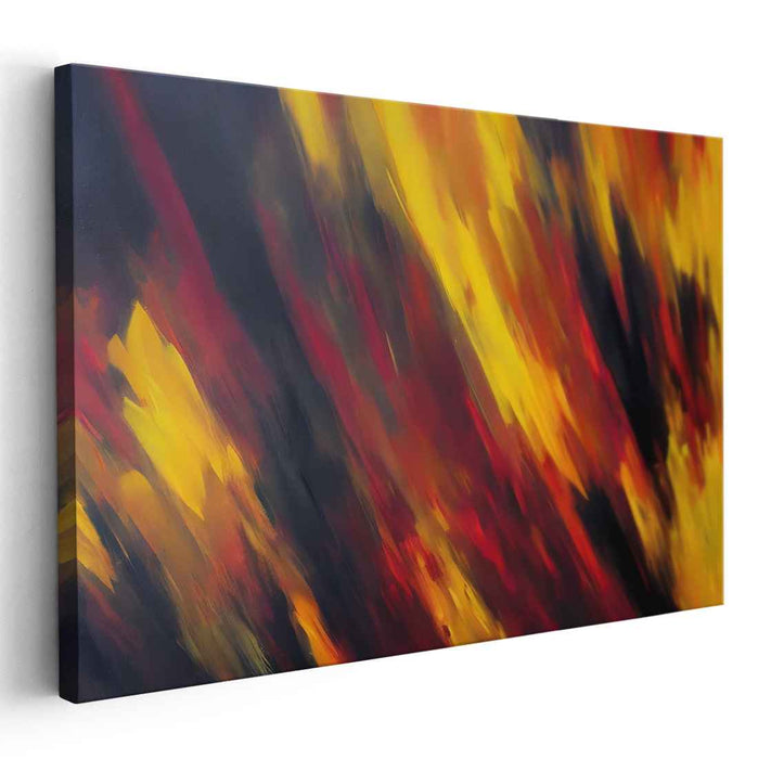 Embers of the Soul: Abstract Expressionist Fiery Canvas Art Print