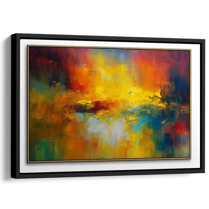 Sunset Emotions: Abstract Expressionist Yellow and Red Canvas Art Print