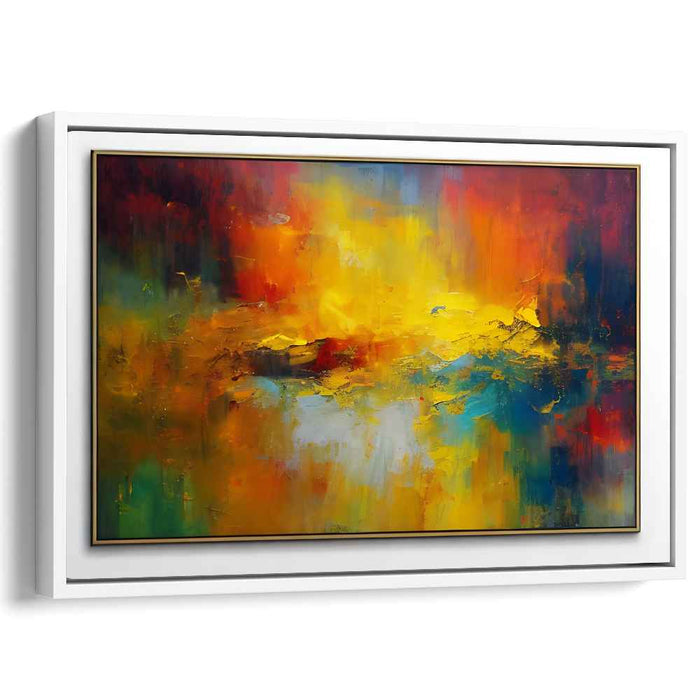 Sunset Emotions: Abstract Expressionist Yellow and Red Canvas Art Print