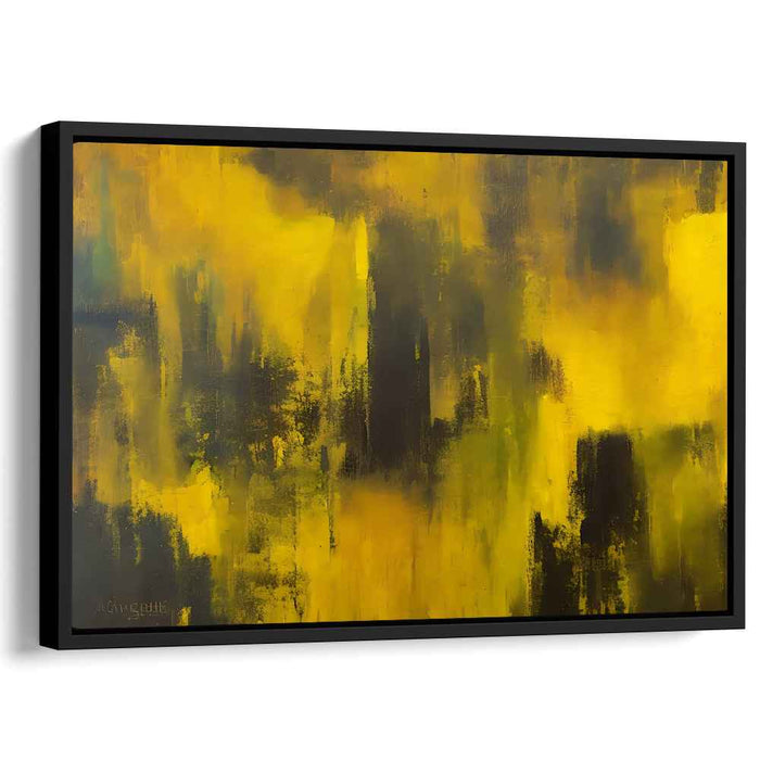 Golden Haze: A Symphony of Light and Shadow Abstract Canvas Art