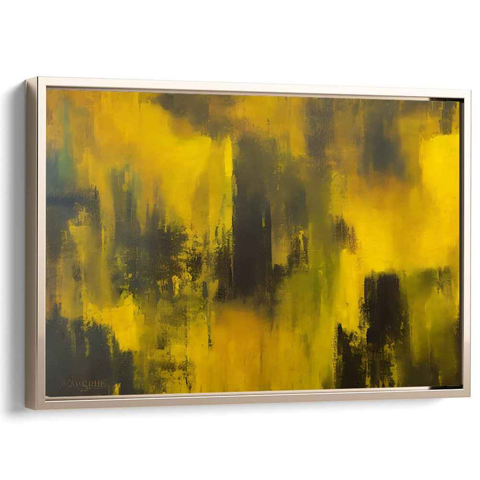 Golden Haze: A Symphony of Light and Shadow Abstract Canvas Art