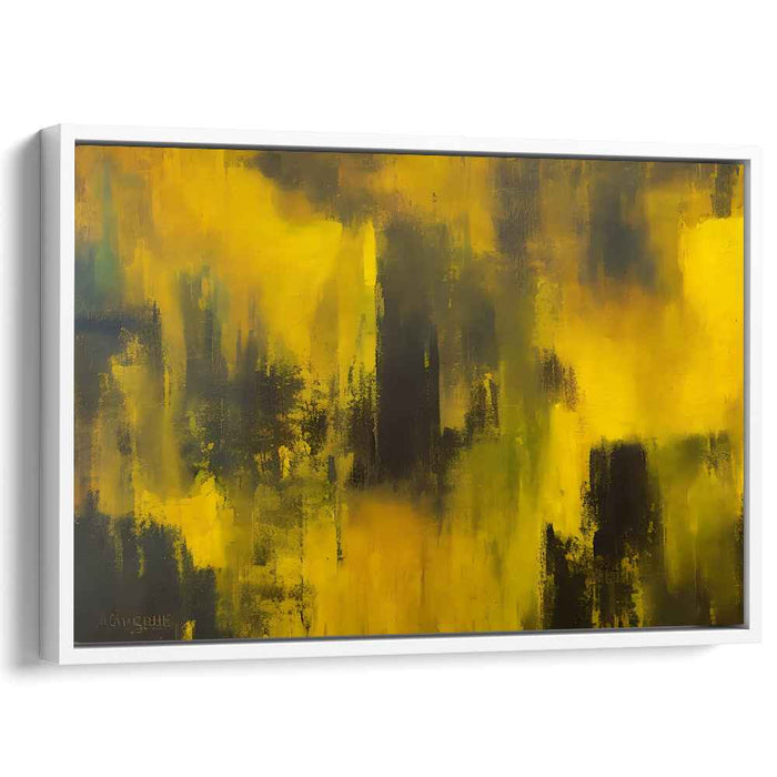 Golden Haze: A Symphony of Light and Shadow Abstract Canvas Art