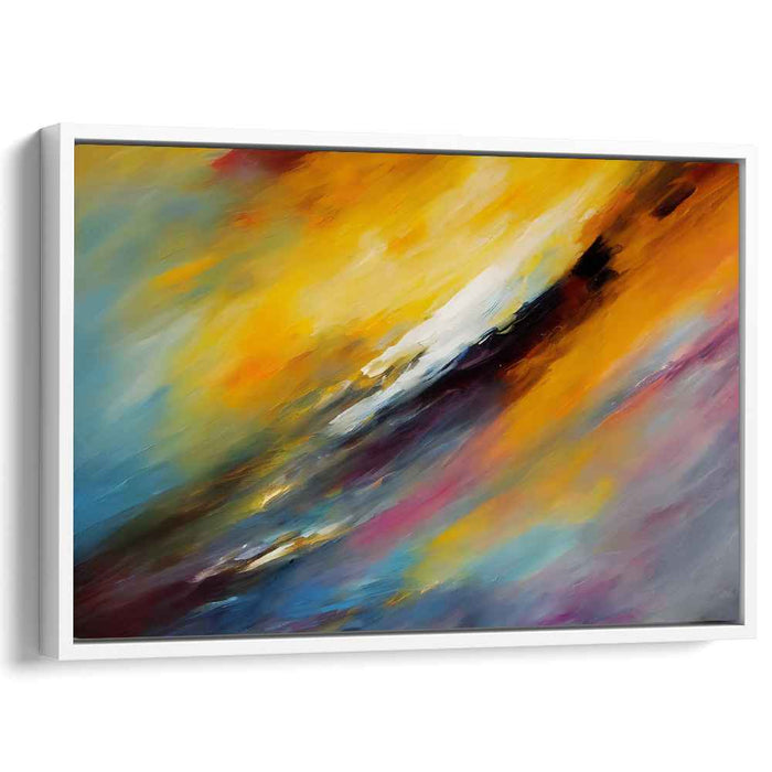 Sunshine Symphony Over Chaos: Abstract Expressionist Golden Yellow Canvas Art Print