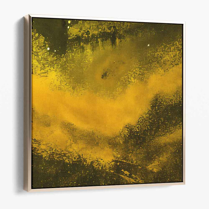 Echoes of Sunlight: Abstract Golden Haze Canvas Art