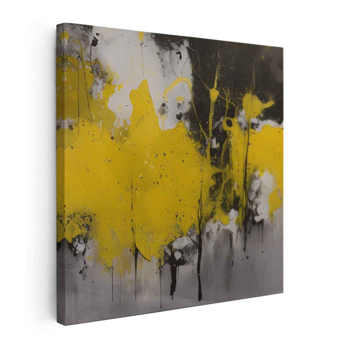 Yellow Abstract Splatter #010