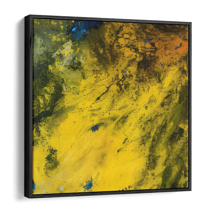 Lemon Lime Abstraction: Abstract Expressionist Yellow and Green Canvas Art Print