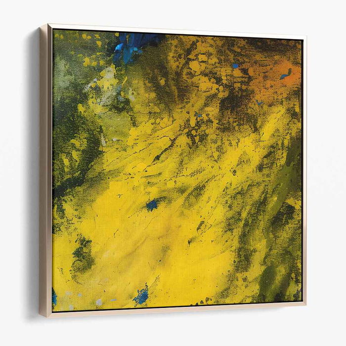 Lemon Lime Abstraction: Abstract Expressionist Yellow and Green Canvas Art Print