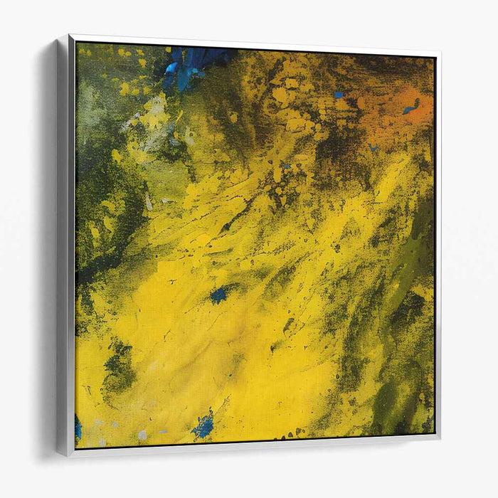 Lemon Lime Abstraction: Abstract Expressionist Yellow and Green Canvas Art Print