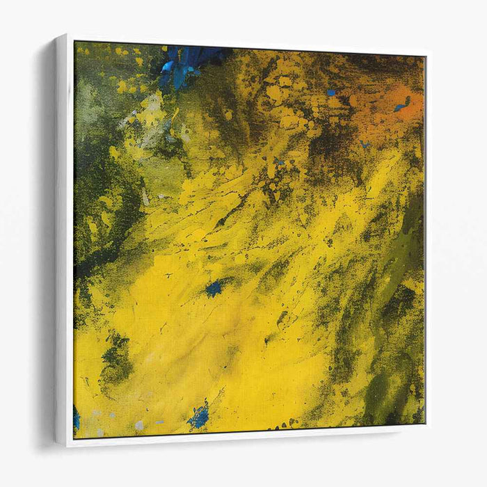 Lemon Lime Abstraction: Abstract Expressionist Yellow and Green Canvas Art Print