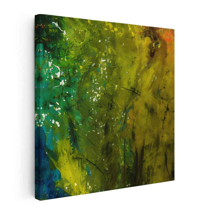 Nature's Blend: Abstract Expressionist Nature-Inspired Canvas Art Print