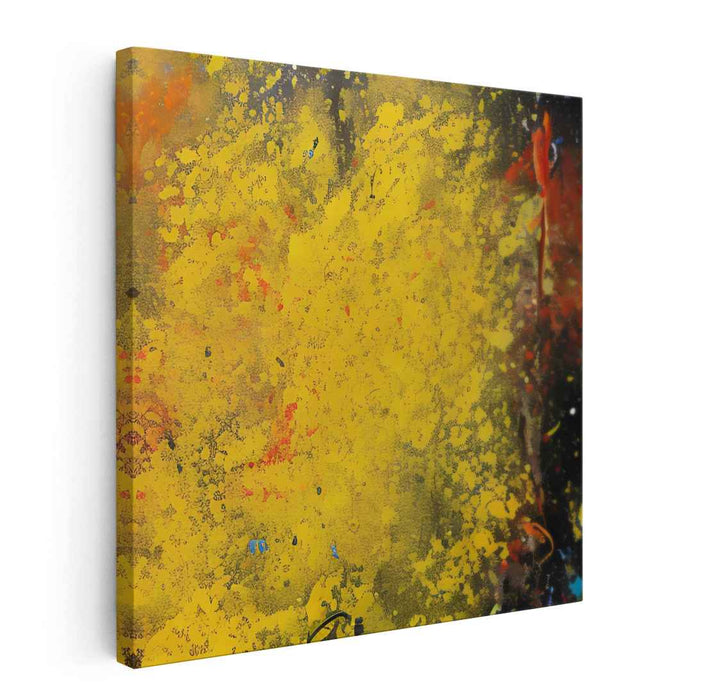 Lemonade Dreams: Abstract Expressionist Yellow Canvas Art