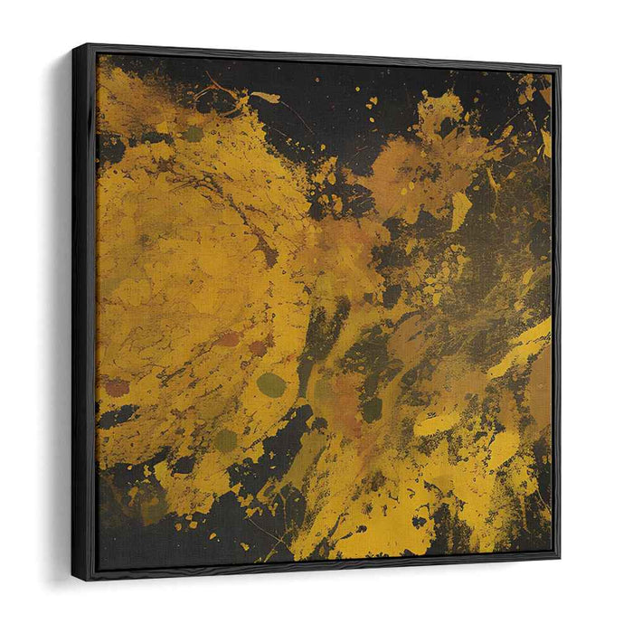 Golden Eruption: Abstract Expressionist Yellow Canvas Art Print