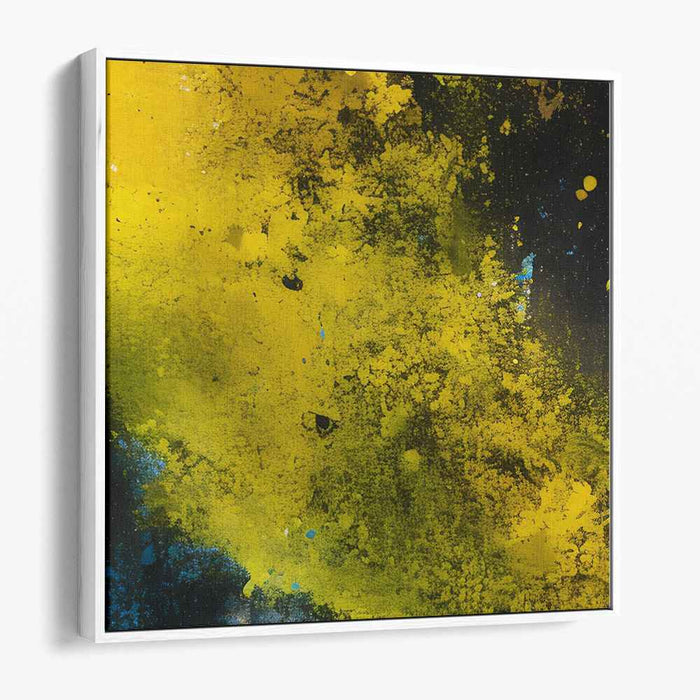 Explosive Sunshine: Dynamic Yellow Abstract Canvas Art Print