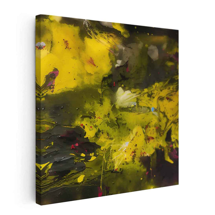 Yellow Abstract Splatter #023