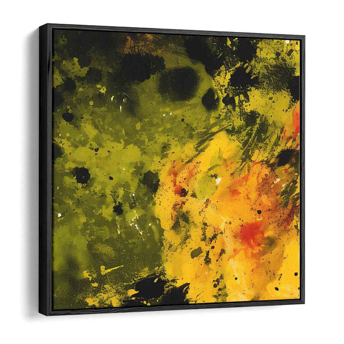 Tropical Tango Fusion: Green and Orange Expressionist Canvas Art