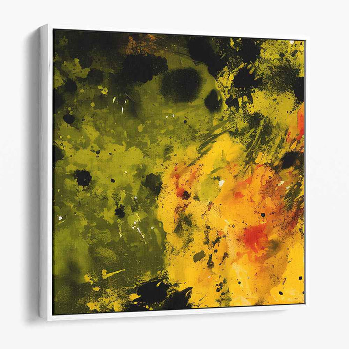 Tropical Tango Fusion: Green and Orange Expressionist Canvas Art