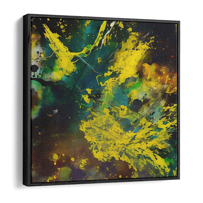 Dancing Sunflowers Serenade: Abstract Expressionist Symphony in Yellow and Green Canvas Art Print