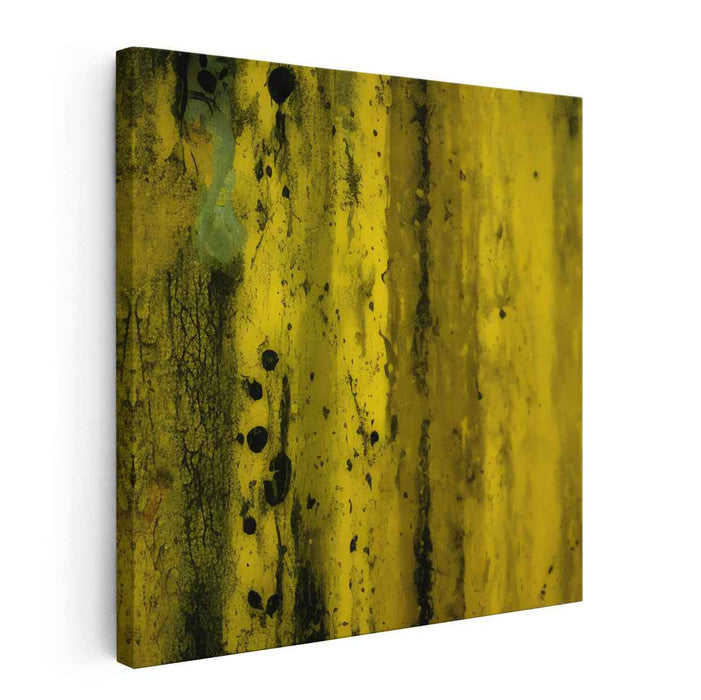 Golden Cascade: Abstract Expressionist Yellow and Black Canvas Art Print