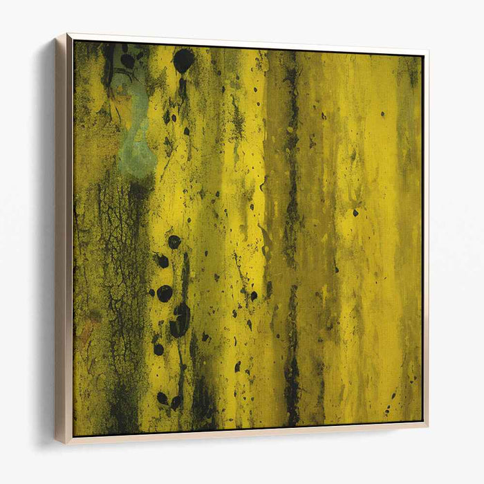 Golden Cascade: Abstract Expressionist Yellow and Black Canvas Art Print