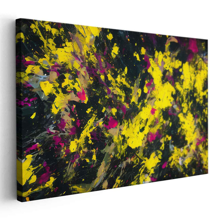 Neon Frenzy: Abstract Splatter Canvas Art