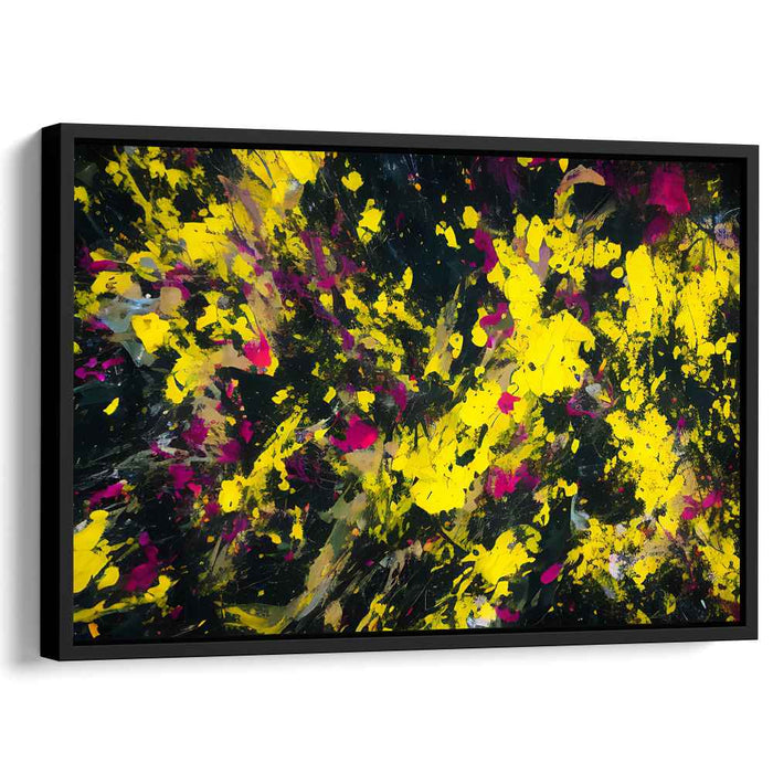 Neon Frenzy: Abstract Splatter Canvas Art