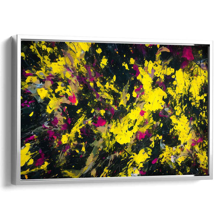 Neon Frenzy: Abstract Splatter Canvas Art