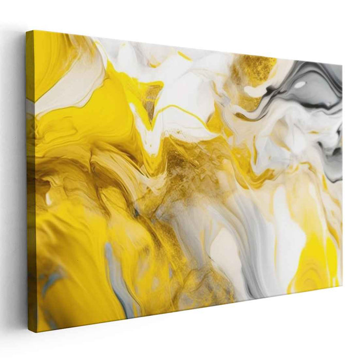 Yellow and White Abstract Swirls #004
