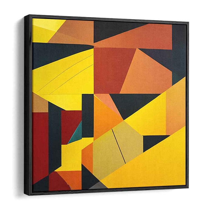 Vivid Flames Dance: Bold Yellow and Red Canvas Art Print