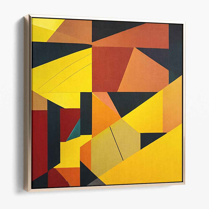 Vivid Flames Dance: Bold Yellow and Red Canvas Art Print