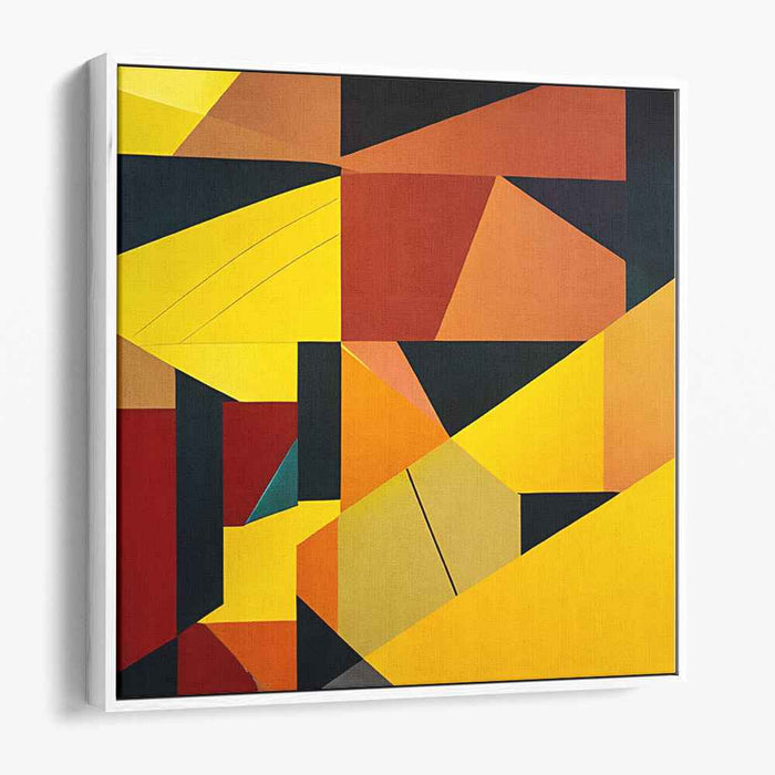 Vivid Flames Dance: Bold Yellow and Red Canvas Art Print