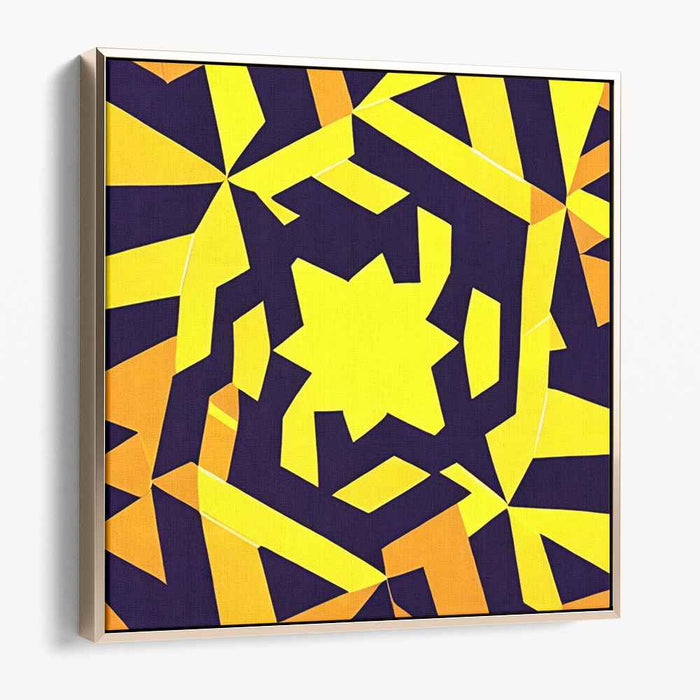 Luminous Constellation: Geometric Symphony in Yellow and Blue