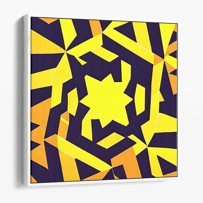 Luminous Constellation: Geometric Symphony in Yellow and Blue