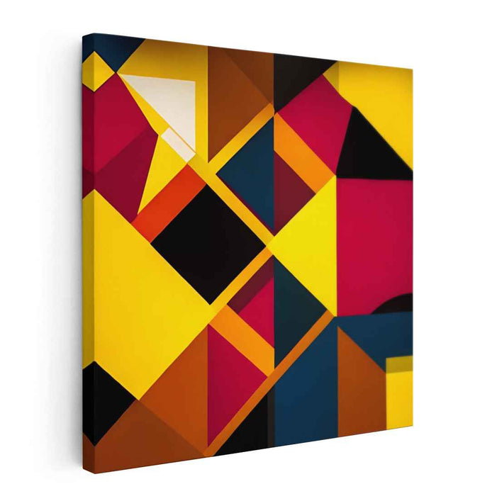 Sunset Embers Fusion: Abstract Yellow and Red Canvas Art Print