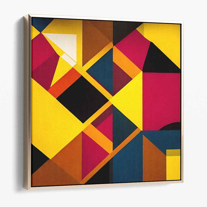 Sunset Embers Fusion: Abstract Yellow and Red Canvas Art Print