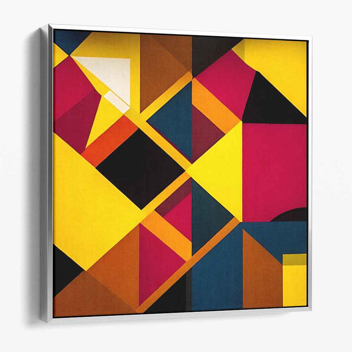 Sunset Embers Fusion: Abstract Yellow and Red Canvas Art Print