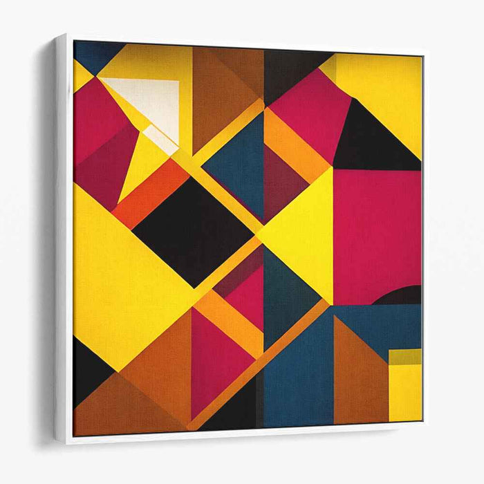 Sunset Embers Fusion: Abstract Yellow and Red Canvas Art Print