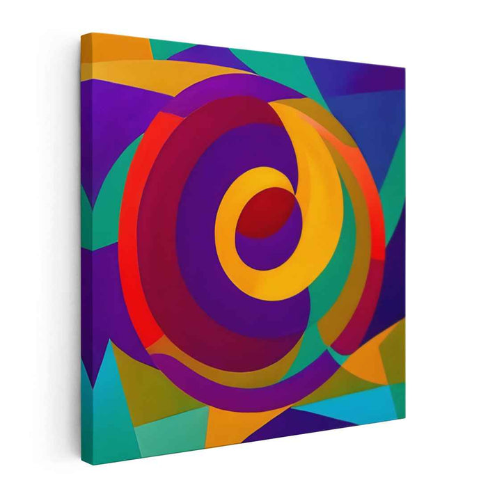 Vibrant Spiral Vortex: Abstract Geometric Canvas Art Print