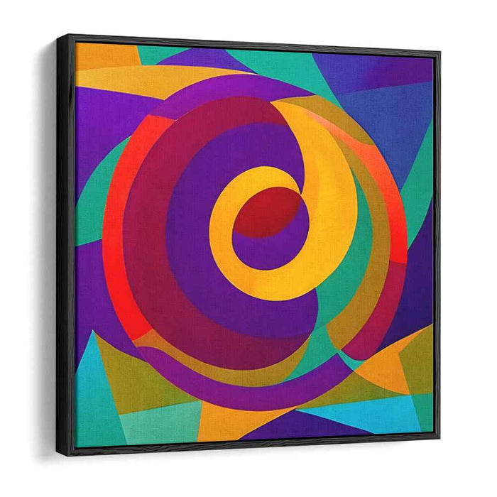 Vibrant Spiral Vortex: Abstract Geometric Canvas Art Print
