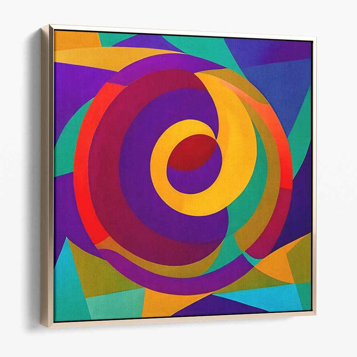 Vibrant Spiral Vortex: Abstract Geometric Canvas Art Print