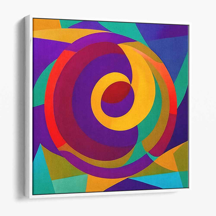 Vibrant Spiral Vortex: Abstract Geometric Canvas Art Print