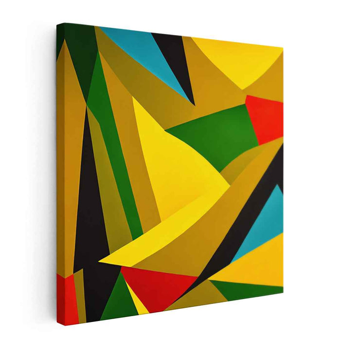 Abstract Harmony in Spectrum Splash: Abstract Symphony of Shapes and Colors Canvas Art