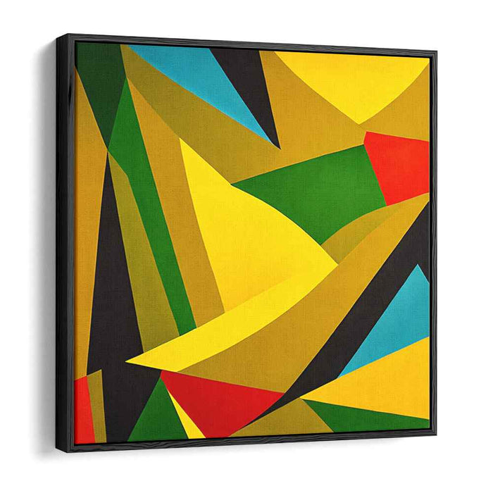 Abstract Harmony in Spectrum Splash: Abstract Symphony of Shapes and Colors Canvas Art