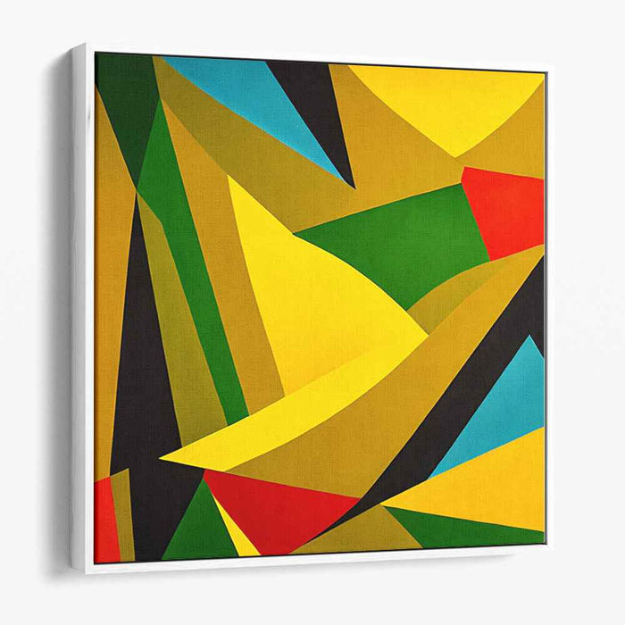 Abstract Harmony in Spectrum Splash: Abstract Symphony of Shapes and Colors Canvas Art